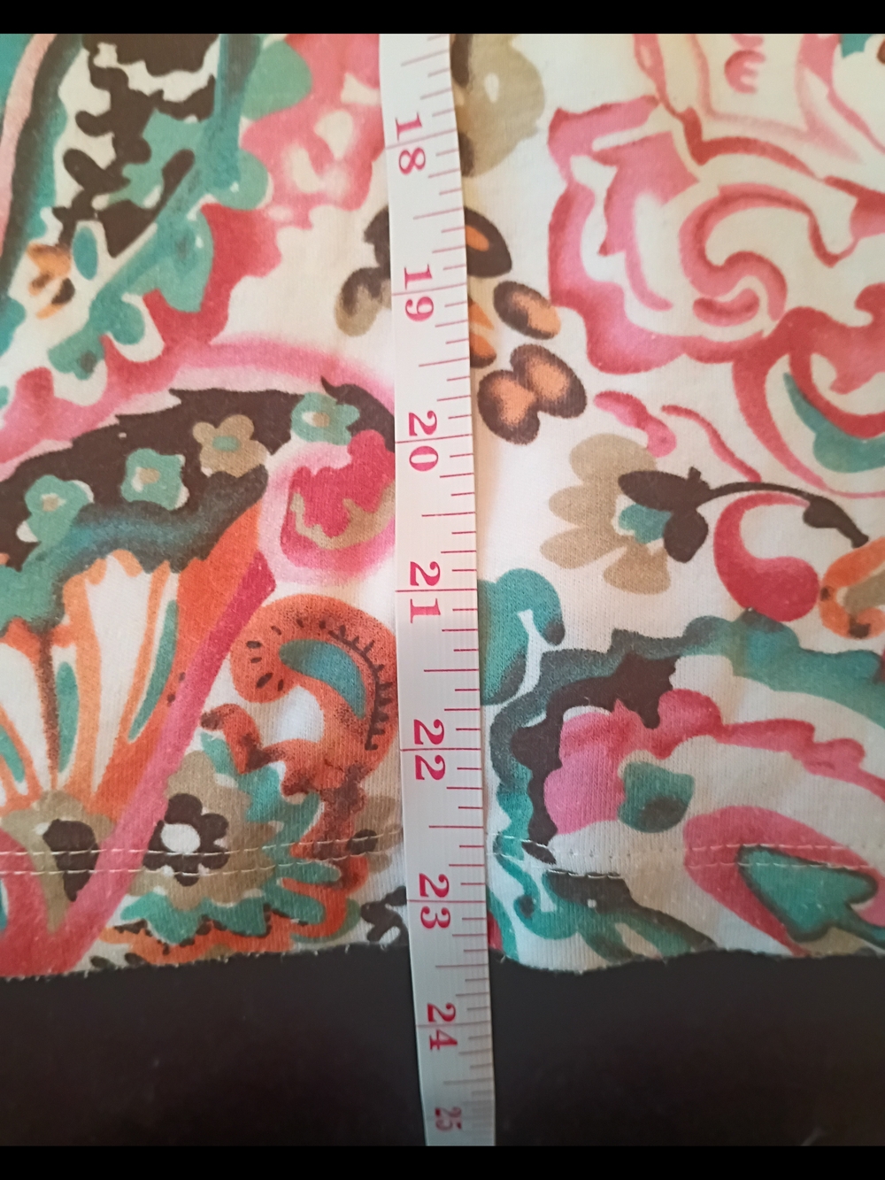 Rebecca Malone Pink Paisley Short Sleeve Tee with Teal & Coral Accents - Picture 8 of 12